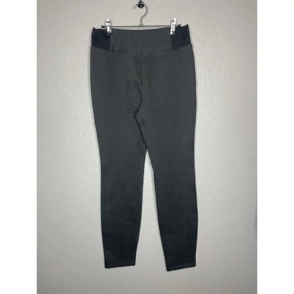 White + Warren Charcoal Grey Ponte Knit Luxe Leggings Pants Size L